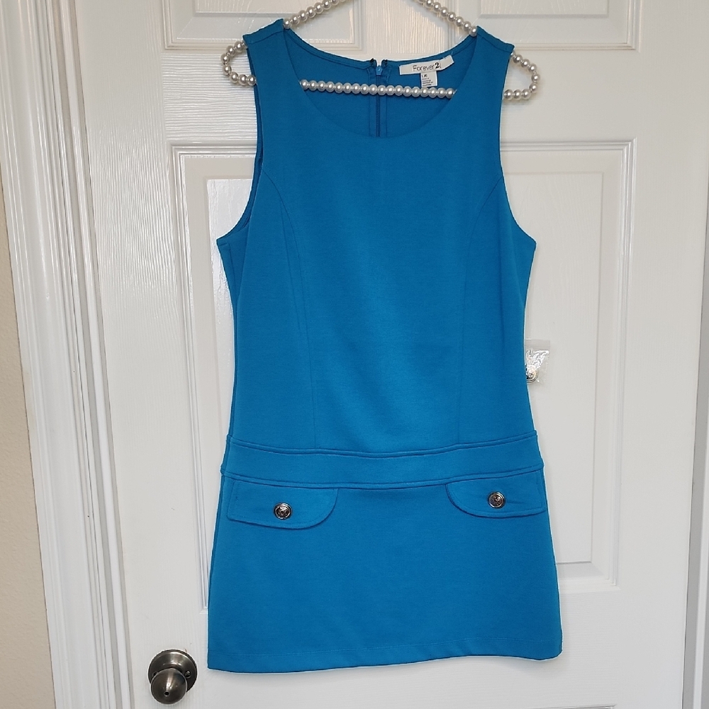 Forever 21 Sleevless Drop Waist Groovy Mini Dress Size Large